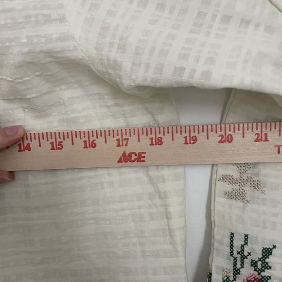 J. Junaid Jamshed Ladies Kurti XS Beige Cotton Cross Stitch Embroidered Boho NWT - Picture 14 of 16